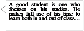 矩形标注: A good student is one who focuses on his studies. He makes full use of his time to learn both in and out of class…